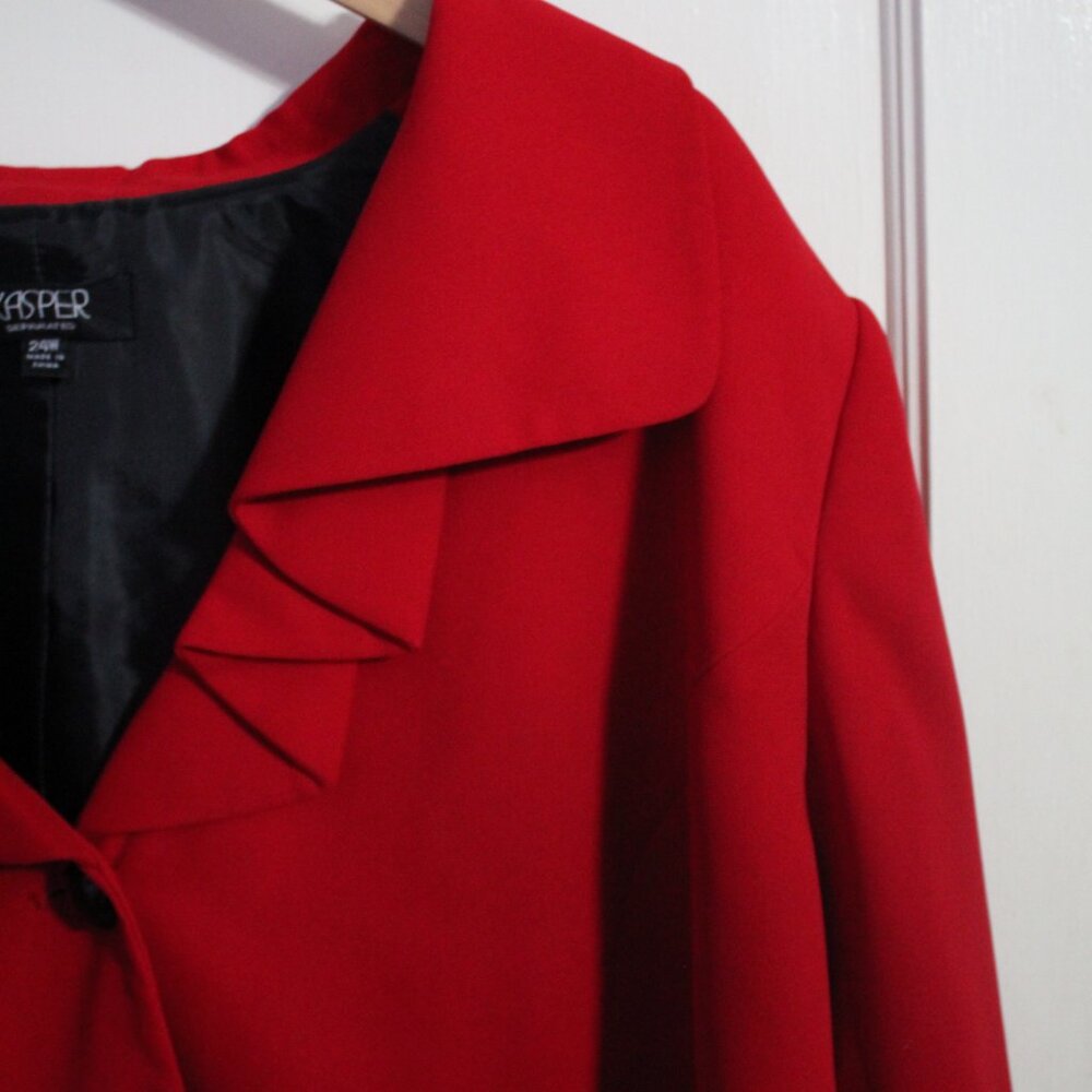 Kasper Separates Red Polyester Blazer Size 24w - image 2
